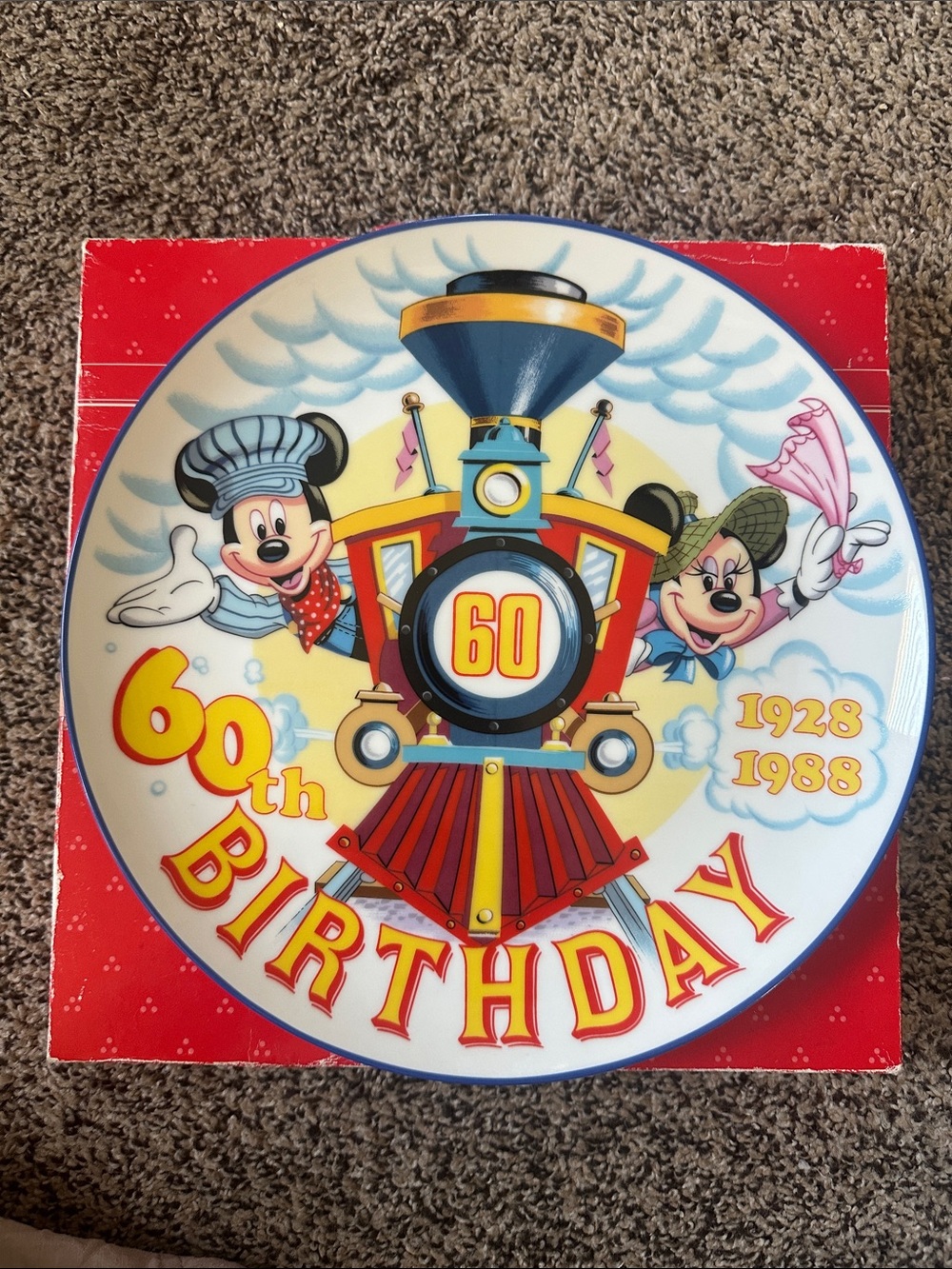 Schmid Designer MIckey and Minnie Mouse 60th Birthday Plate. #7,881/10,000